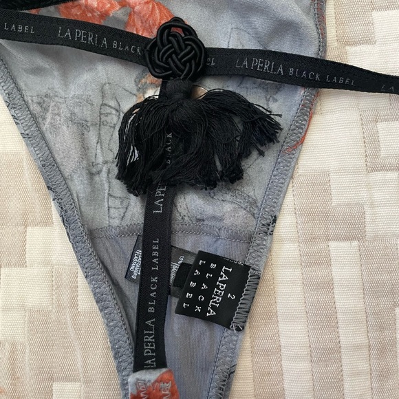Rare La Perla Italy Black Label Kama Sutra Geisha Erotic Bra Thong Set 34B Small - Picture 9 of 11